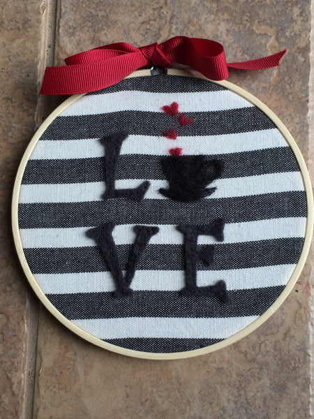 Embroidery Hoop--Love