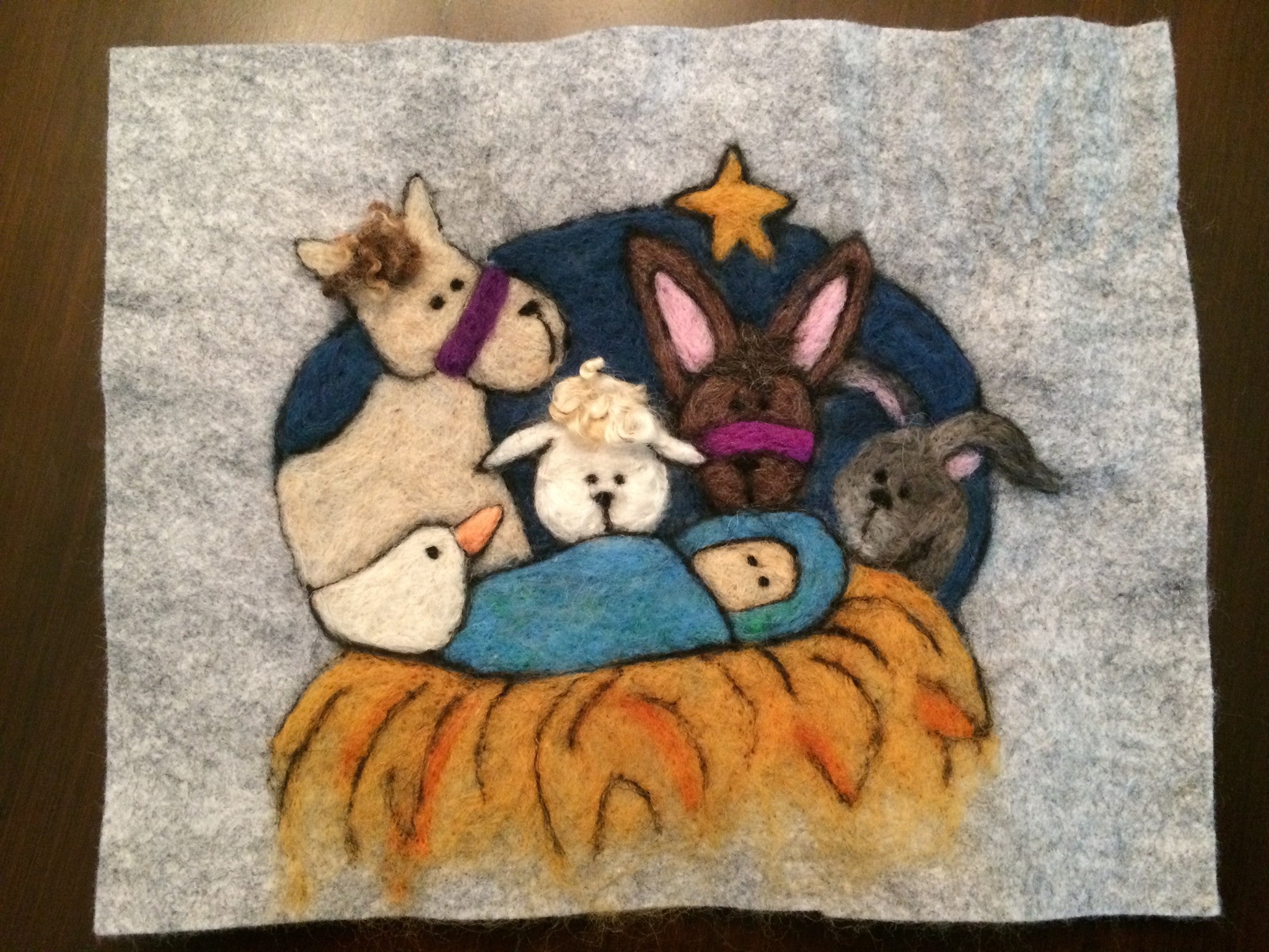 Wool Painting- Nativity Creche